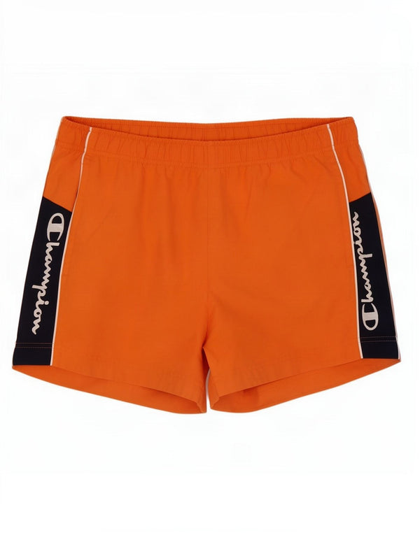 Champion Mens Graphic Swimming Shorts Small Orange Colourblock