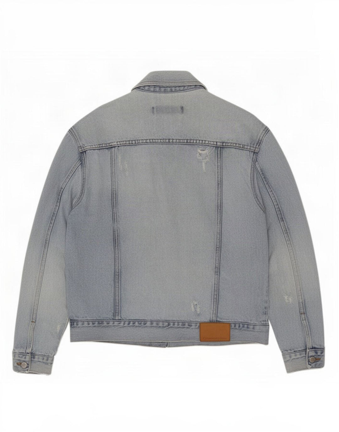 Calvin Klein Jeans Mens Distressed Denim Jacket UK 38 Medium Blue Cotton