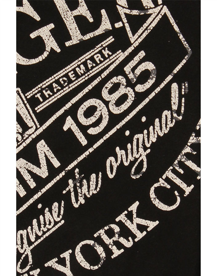 TOMMY HILFIGER Mens Graphic T-Shirt Top Small Black Cotton