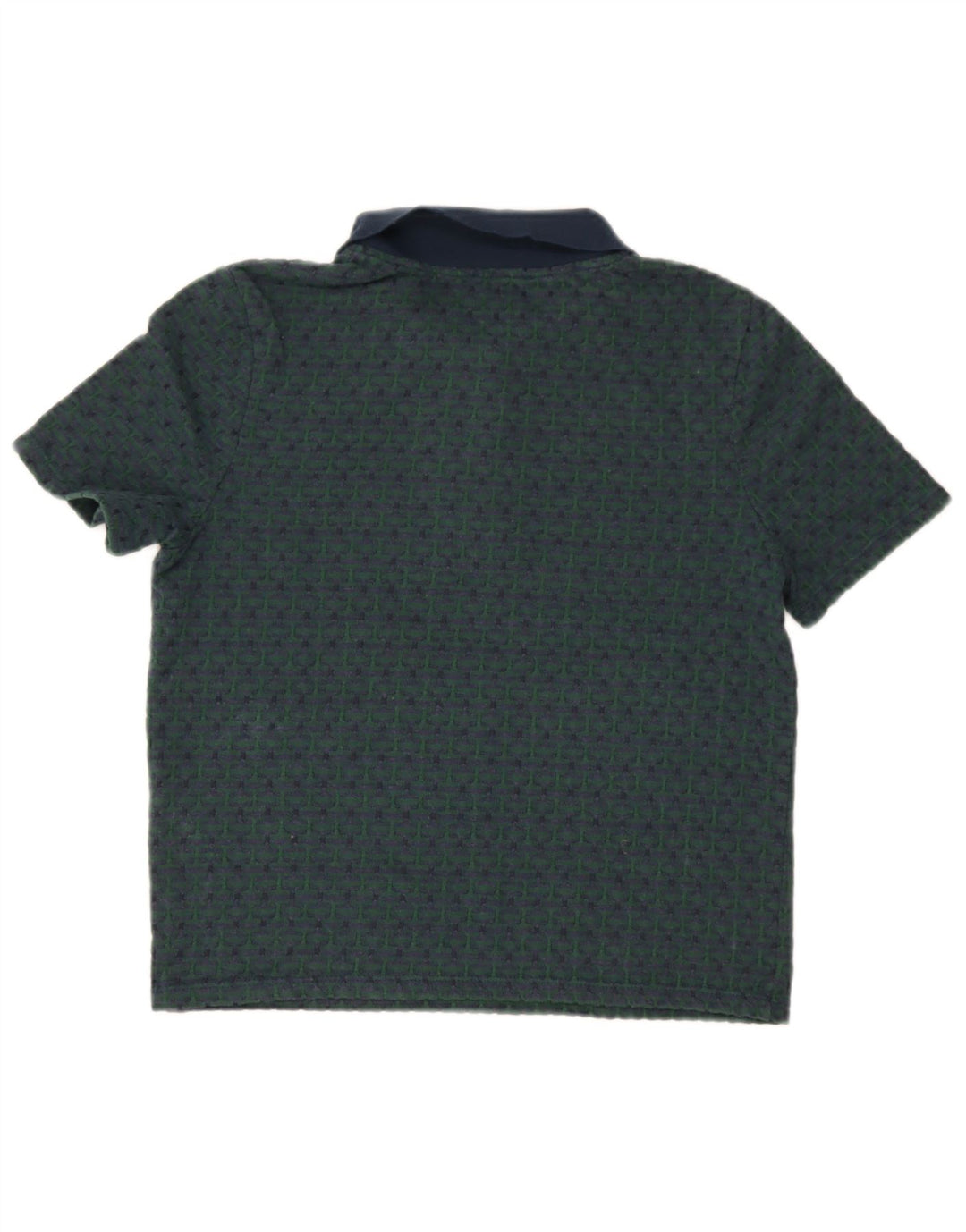 Zara Womens Polo Shirt UK 10 Small Navy Blue Geometric Polyester