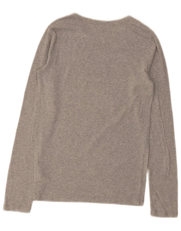 Gap Womens Top Long Sleeve UK 12 Medium Grey Cotton