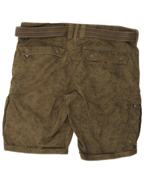 Decathlon Womens Cargo Shorts IT 52 XL W36  Khaki Geometric Cotton