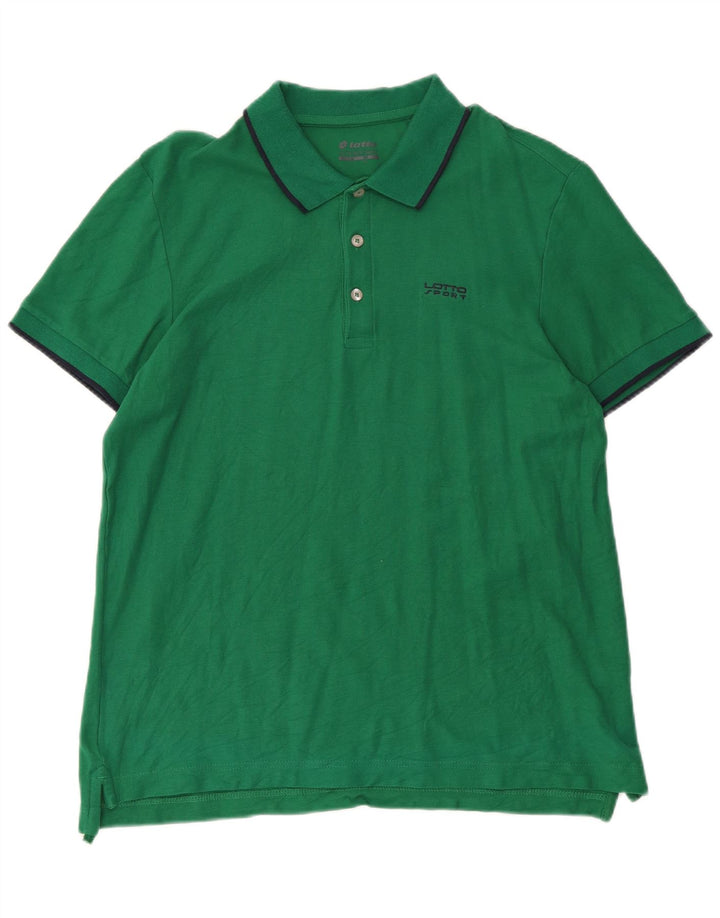 LOTTO Mens Polo Shirt Large Green Cotton