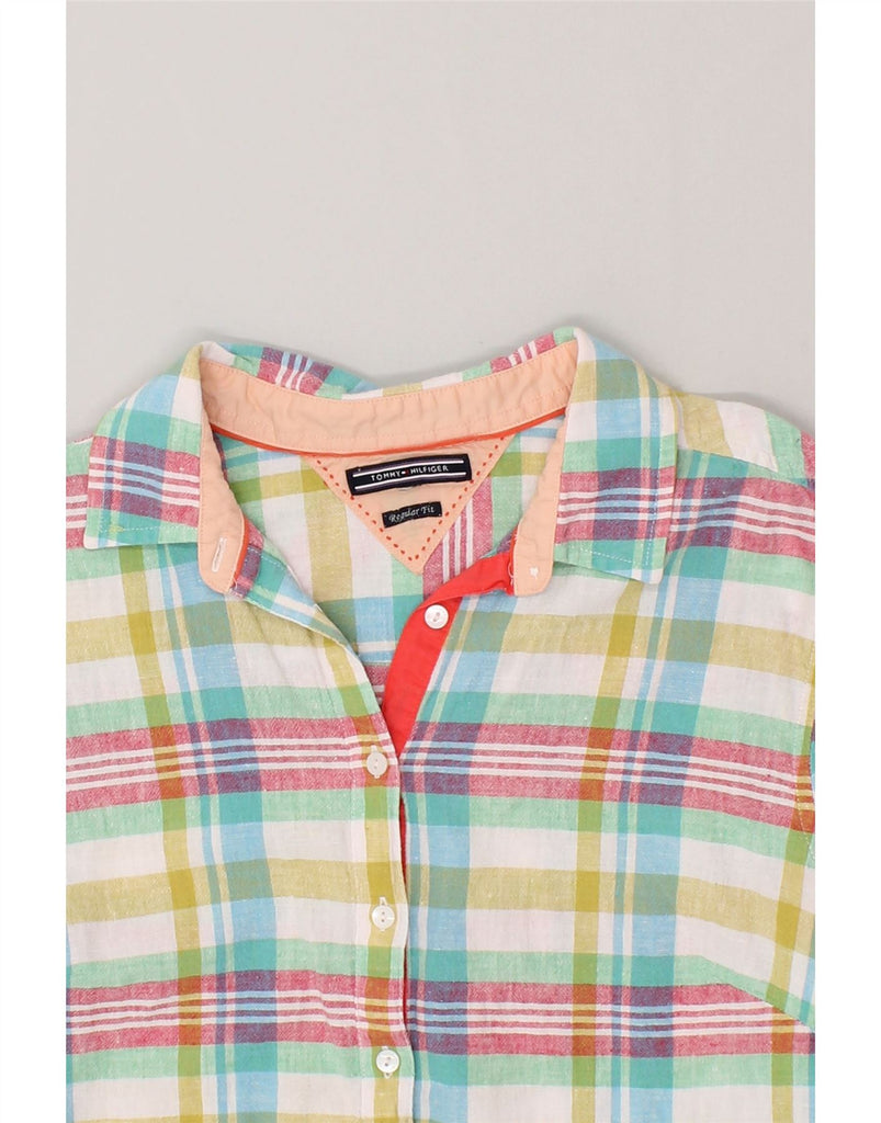 TOMMY HILFIGER Womens Regular Fit Shirt UK 14 Large Multicoloured Check | Vintage Tommy Hilfiger | Thrift | Second-Hand Tommy Hilfiger | Used Clothing | Messina Hembry 