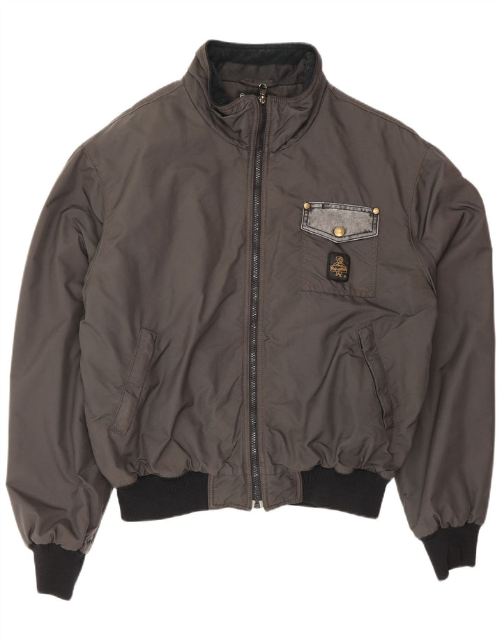 Refrigiwear Mens Bomber Jacket UK 40 Large Grey Colourblock