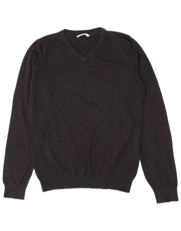 Marks & Spencer Boys V-Neck Jumper Sweater 14-15 Years Black Cotton