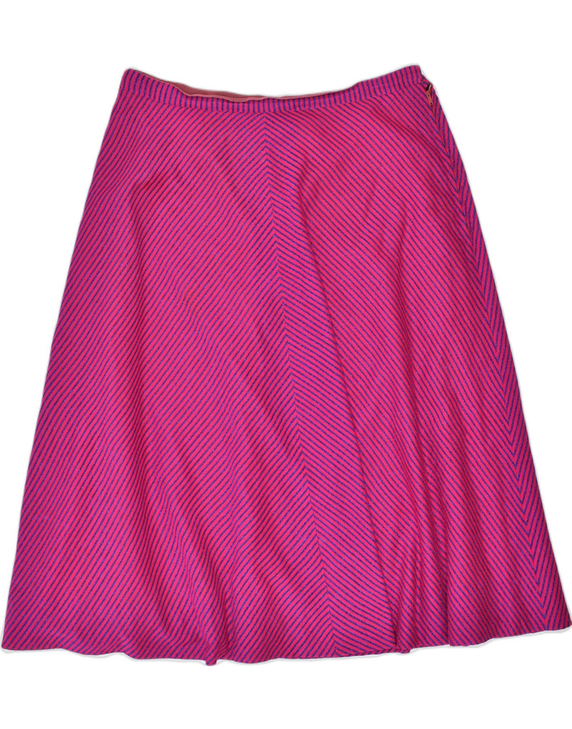 VINTAGE Womens High Waist Flared Skirt W27 Medium Pink Striped | Vintage | Thrift | Second-Hand | Used Clothing | Messina Hembry 