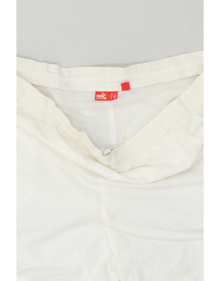 PUMA Mens Graphic Sport Shorts XL White Polyester | Vintage Puma | Thrift | Second-Hand Puma | Used Clothing | Messina Hembry 