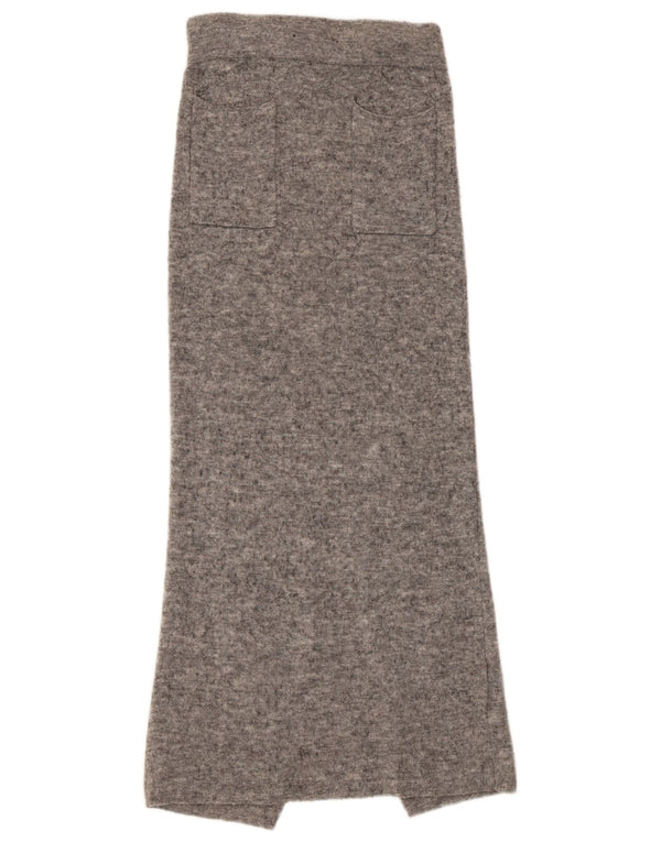 Whistles Womens High Waist Knit Maxi Skirt Small W24 Grey Flecked Wool