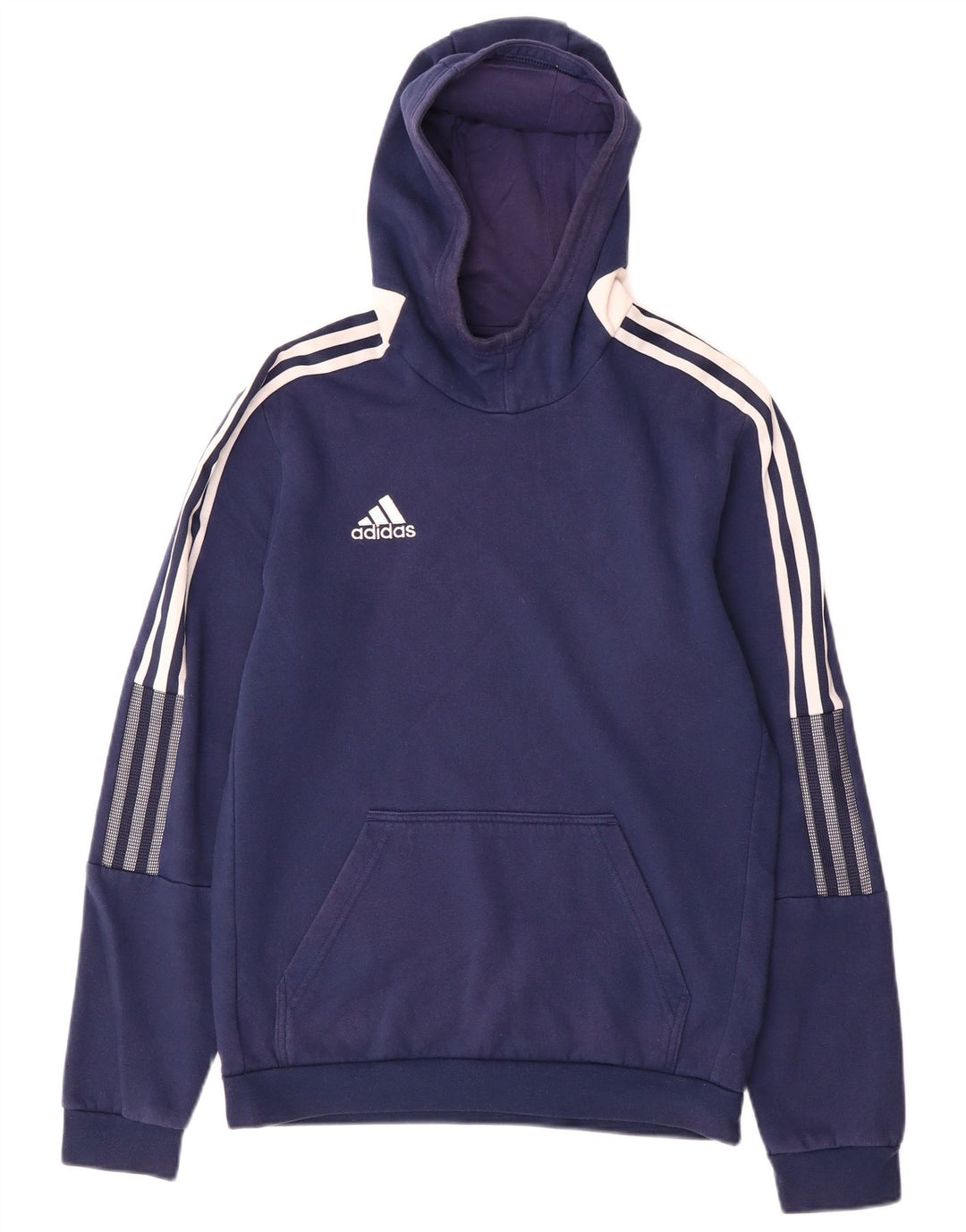 Adidas Mens Hoodie Jumper Small Navy Blue Cotton