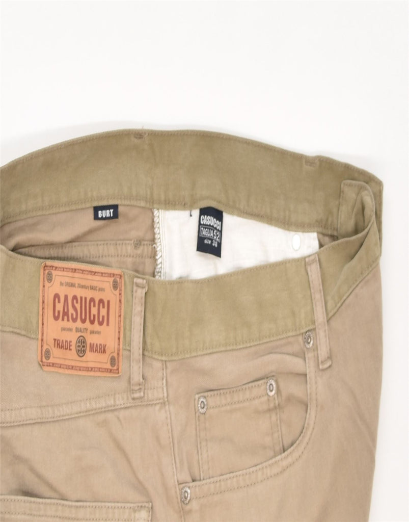 CASSUCI Mens Burt Straight Casual Trousers W38 L30 Brown Cotton Classic | Vintage | Thrift | Second-Hand | Used Clothing | Messina Hembry 