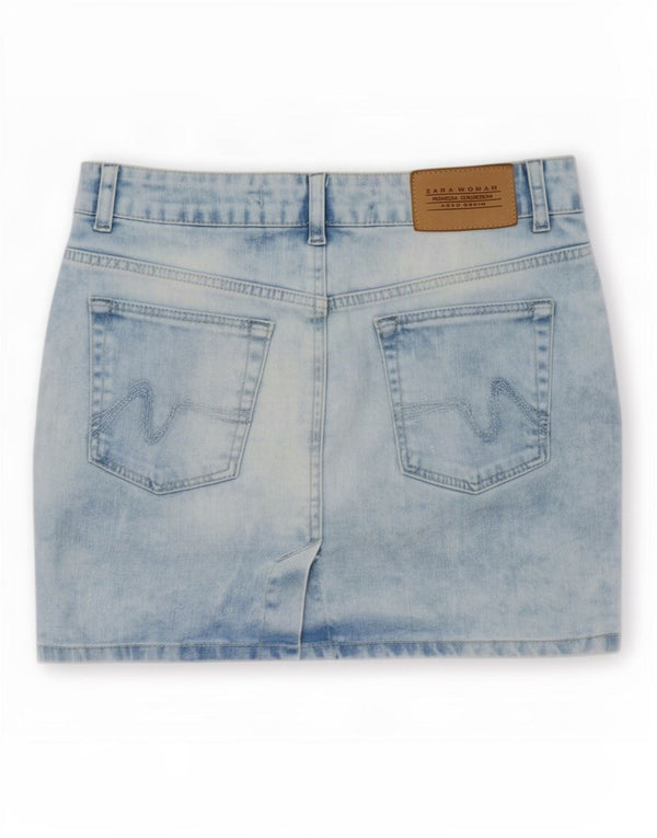 Zara Womens Denim Skirt EU 38 Small W28 Blue Cotton