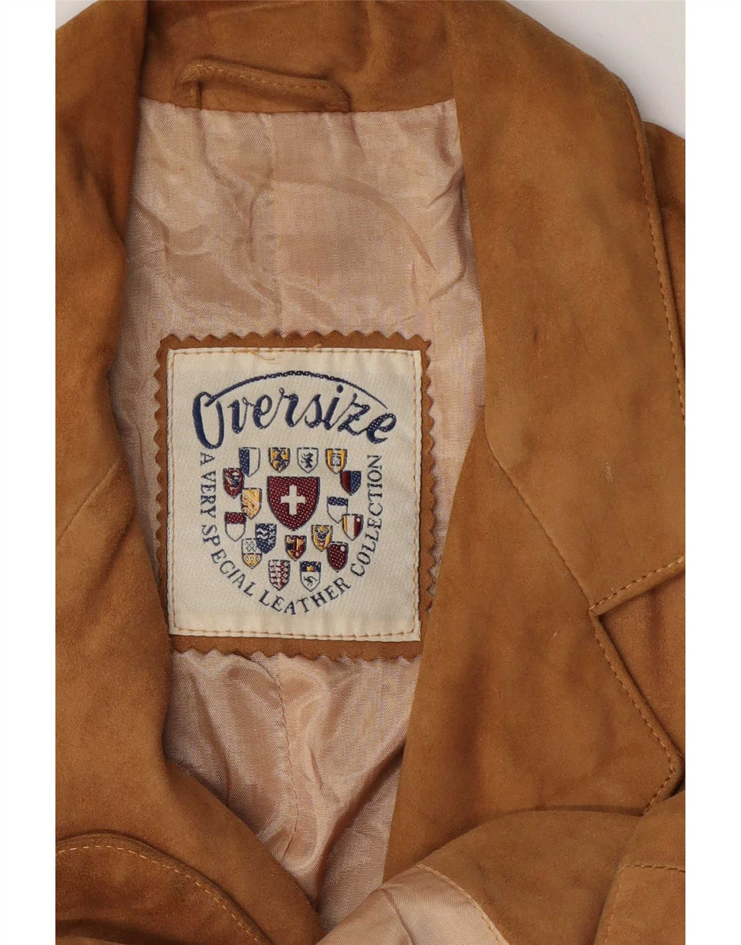 Vintage Womens 3 Button Suede Blazer Jacket UK 14 Medium Beige Leather