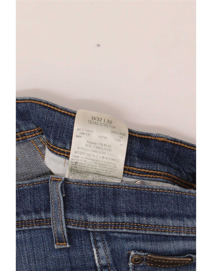 Wrangler Womens Texas Stretch Distressed Straight Jeans W32 L32 Blue Cotton