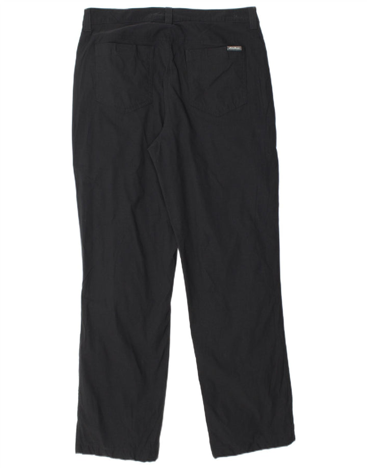 EDDIE BAUER Mens Straight Cargo Trousers W32 L30 Black Nylon
