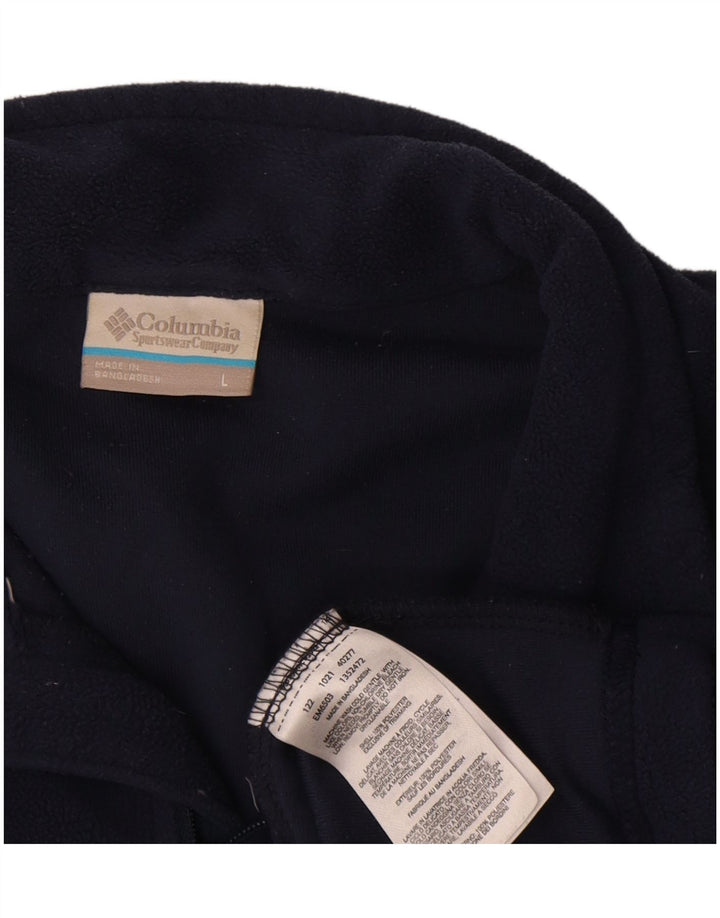 Columbia Mens Zip Neck Fleece Jumper Large Navy Blue Polyester