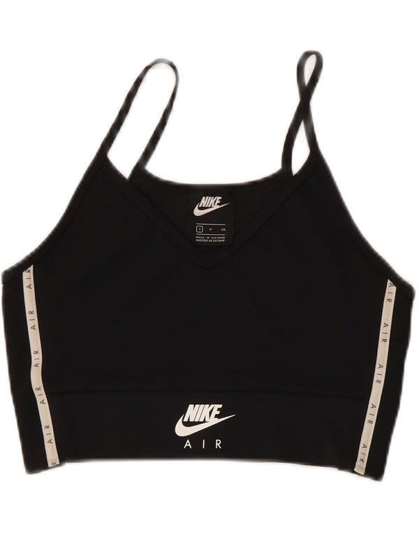 Nike Womens Graphic Sport Bra Top UK 10 Small Black Polyester