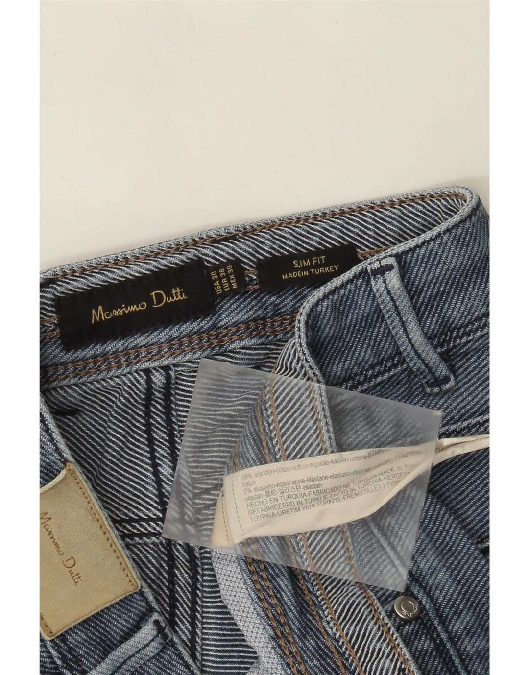 Massimo Dutti Mens Slim Jeans EU 38 Small W30 L31 Blue Cotton