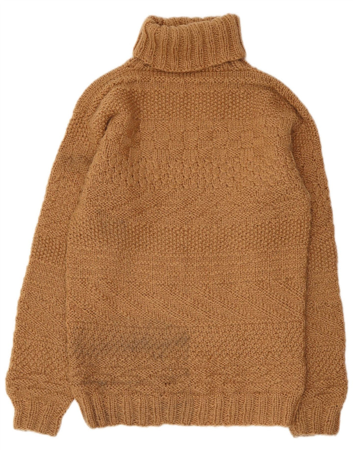VINTAGE Womens Roll Neck Jumper Sweater UK 10 Small Brown