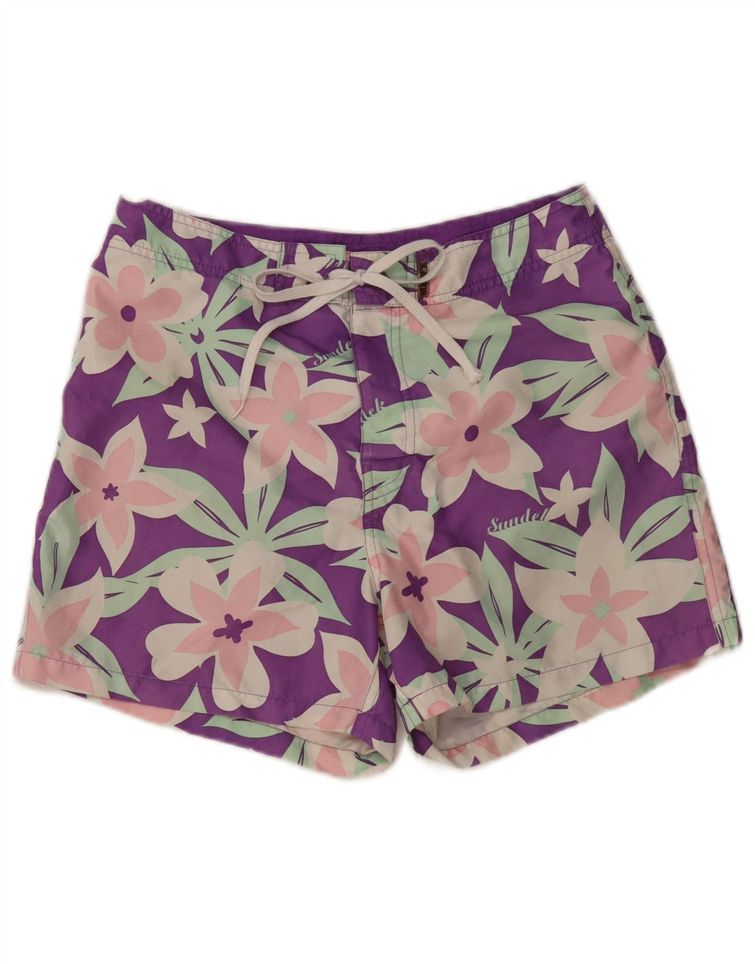 SUNDEK Womens Swimming Shorts UK 14 Medium  Purple Floral Polyester