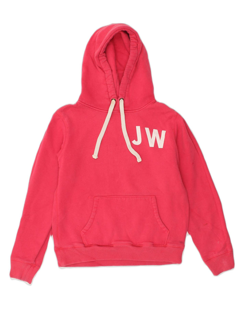 JACK WILLS Womens Graphic Hoodie Jumper UK 12 Medium Pink Cotton | Vintage Jack Wills | Thrift | Second-Hand Jack Wills | Used Clothing | Messina Hembry 