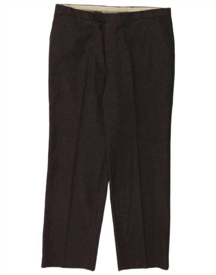 C&A Mens Canda Regular Casual Trousers W40 L31 Grey New Wool