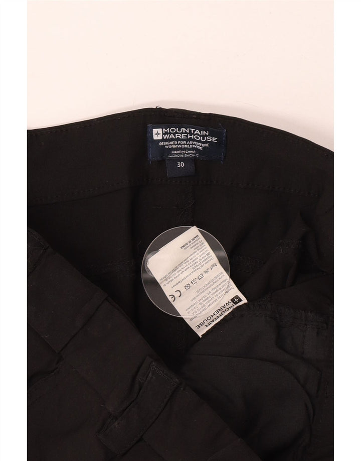 Mountain Warehouse Mens Slim Cargo Trousers W30 L30 Black Nylon