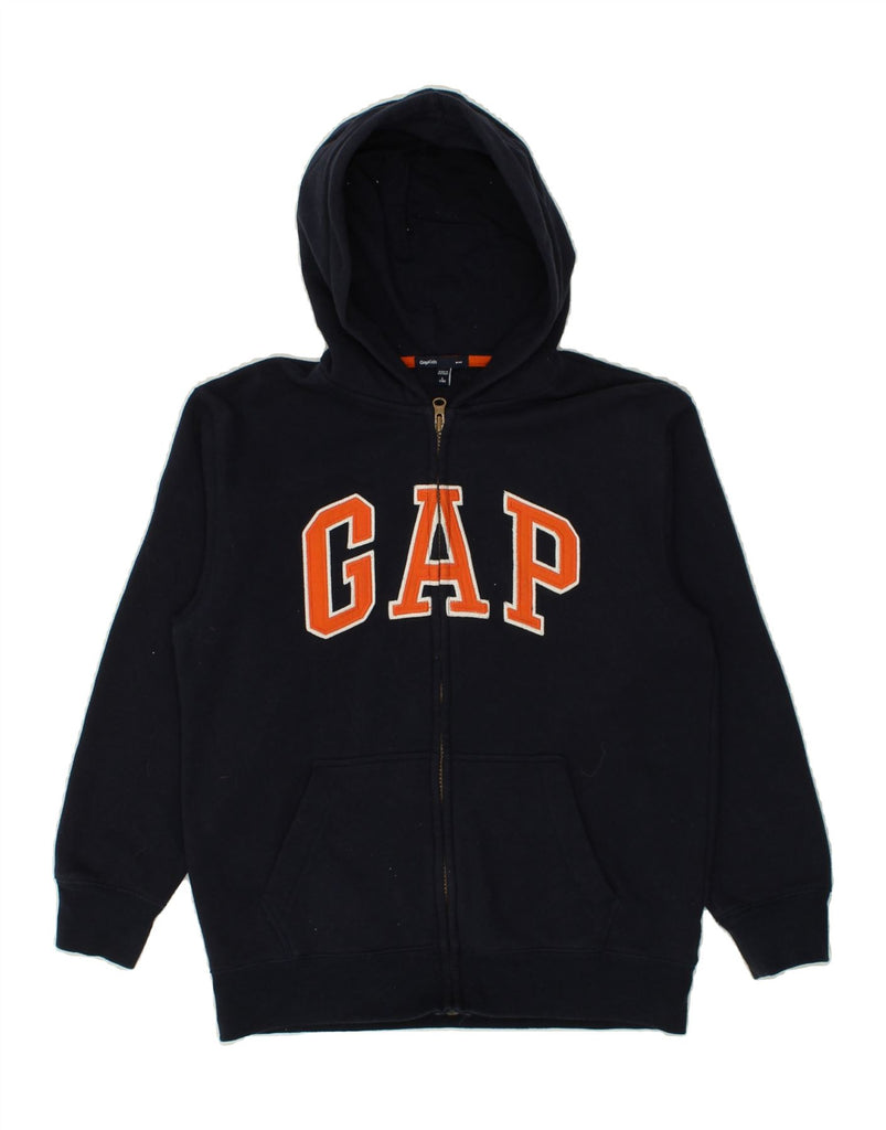 GAP Boys Graphic Hoodie Jumper 9-10 Years Large  Navy Blue Cotton | Vintage Gap | Thrift | Second-Hand Gap | Used Clothing | Messina Hembry 