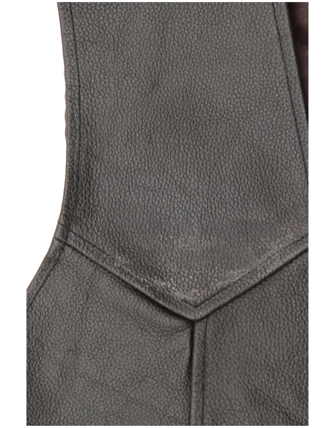 Vintage Mens Leather Waistcoat Medium Black Biker