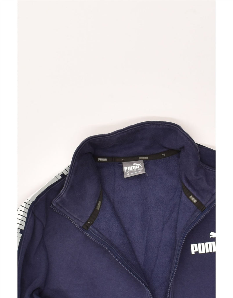 PUMA Mens Tracksuit Top Jacket Small Navy Blue Cotton | Vintage Puma | Thrift | Second-Hand Puma | Used Clothing | Messina Hembry 