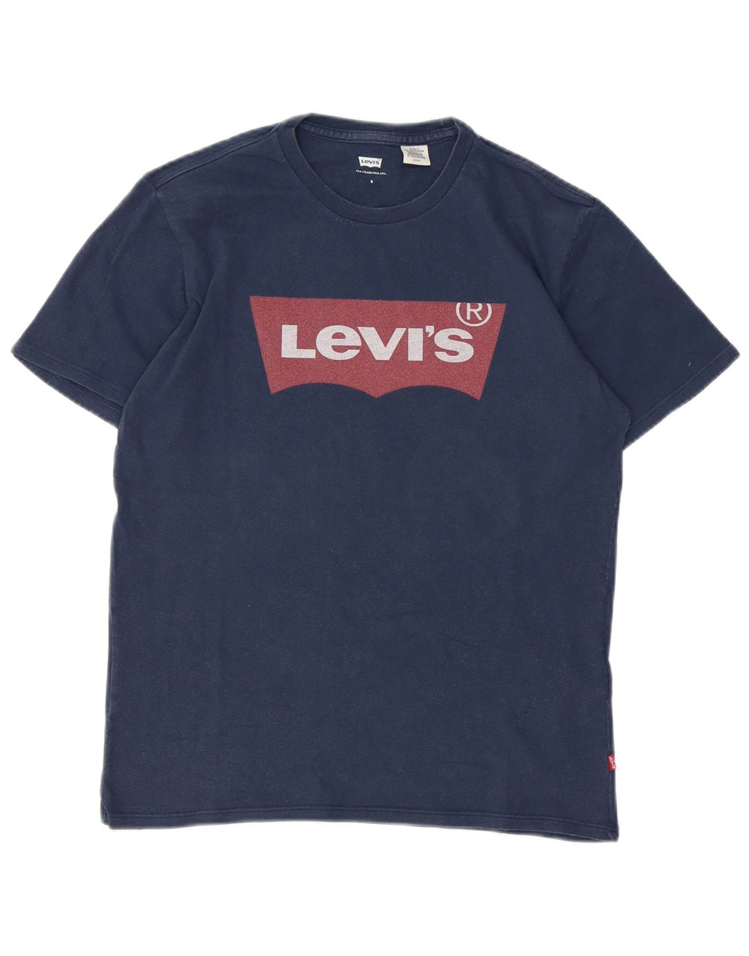 Levi's Mens Graphic T-Shirt Top Small Navy Blue Cotton
