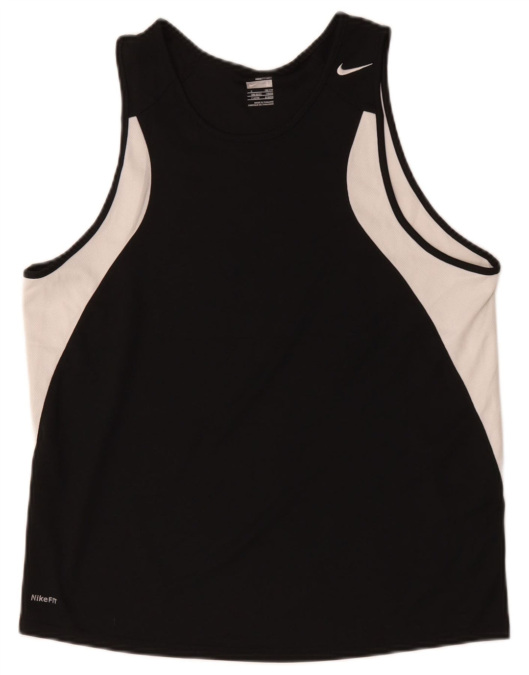 Nike Mens Vest Top UK 42/44 Large Black Colourblock Polyester