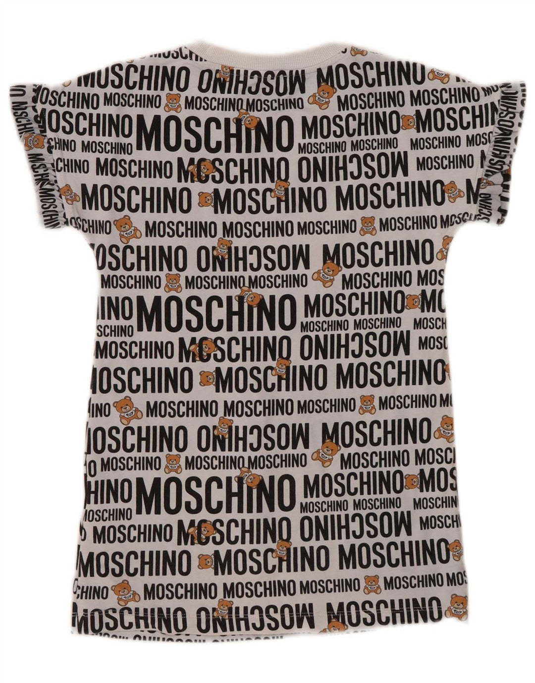 MOSCHINO Girls Graphic T-Shirt Top 7-8 Years Grey Cotton