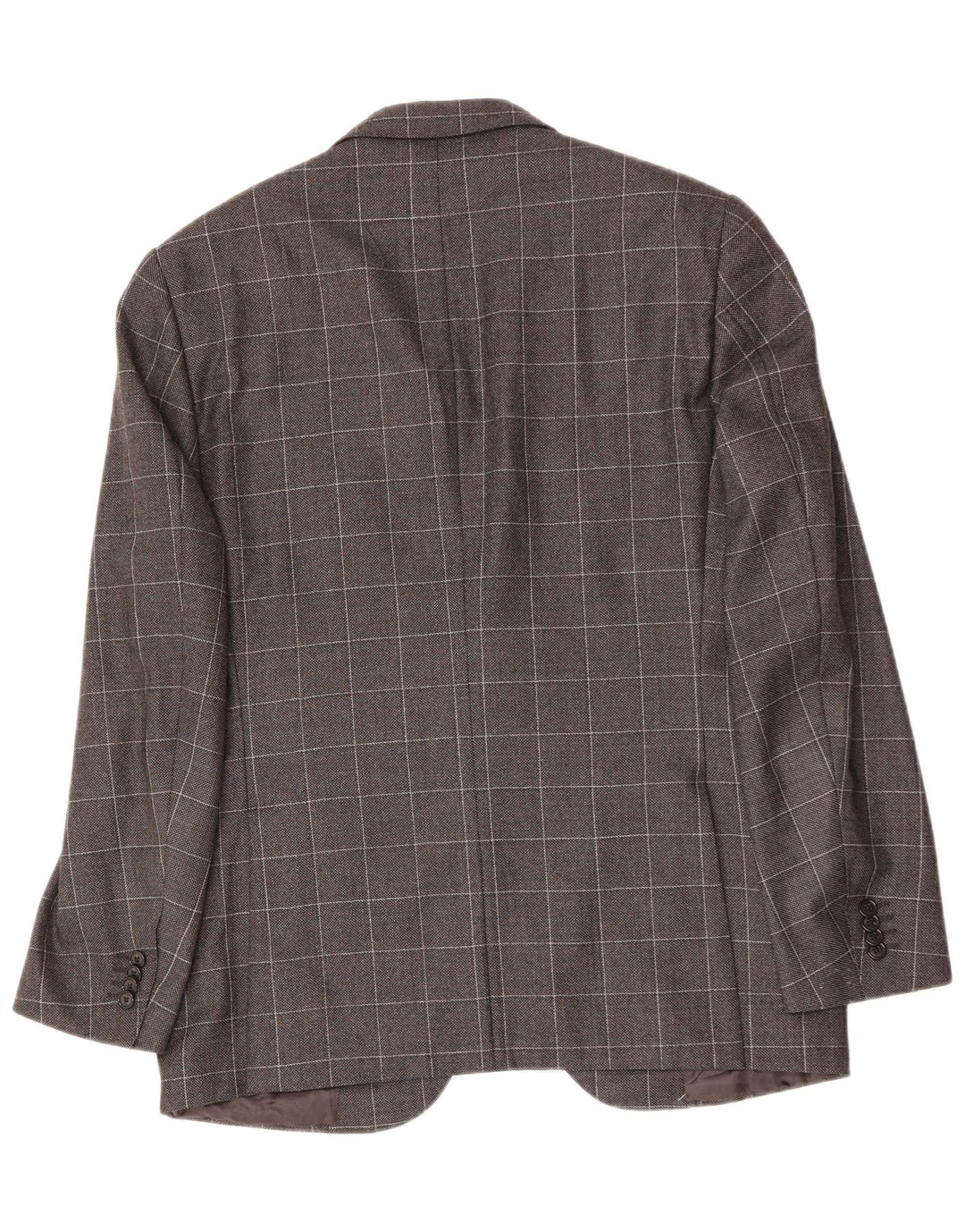 CORNELIANI Mens 2 Button Blazer Jacket IT 50 Large Grey Check Virgin Wool