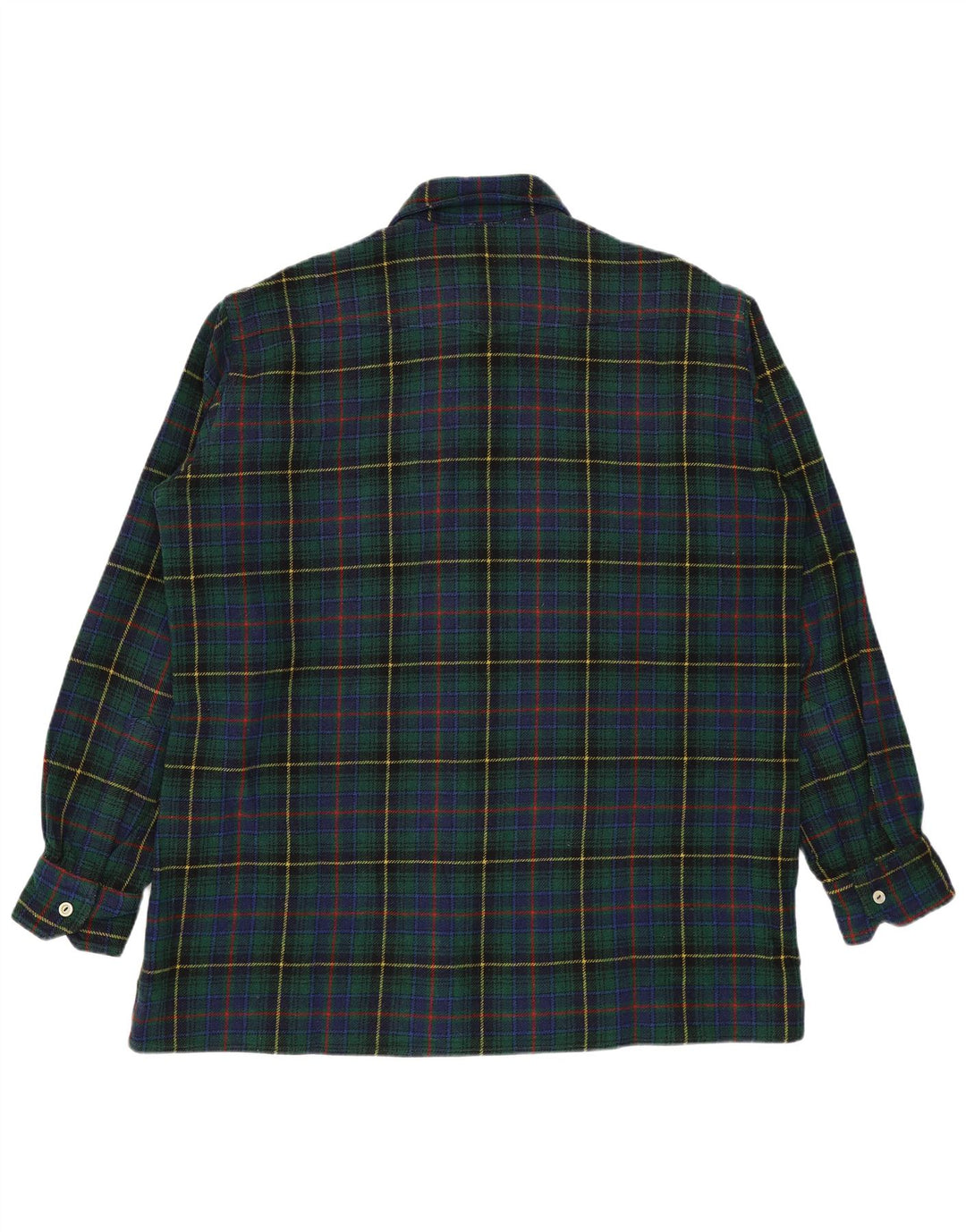 Vintage Mens Flannel Shirt Large Green Check