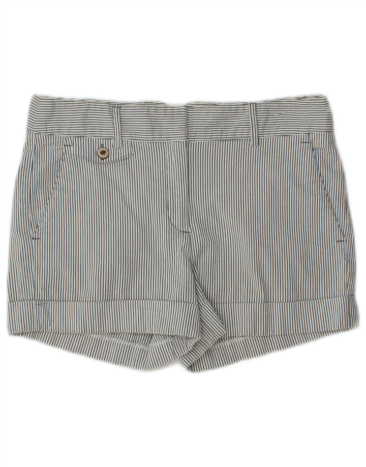 Zara Womens Chino Shorts Small W27  White Pinstripe