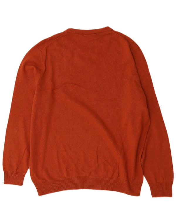 Lyle & Scott Mens Boat Neck Jumper Sweater 2XL Orange Cotton