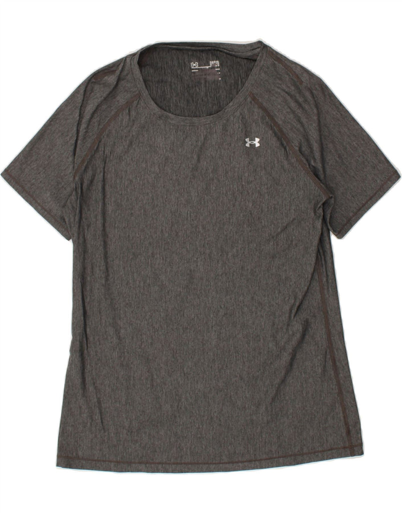 UNDER ARMOUR Womens T-Shirt Top UK 14 Large Grey Flecked | Vintage Under Armour | Thrift | Second-Hand Under Armour | Used Clothing | Messina Hembry 