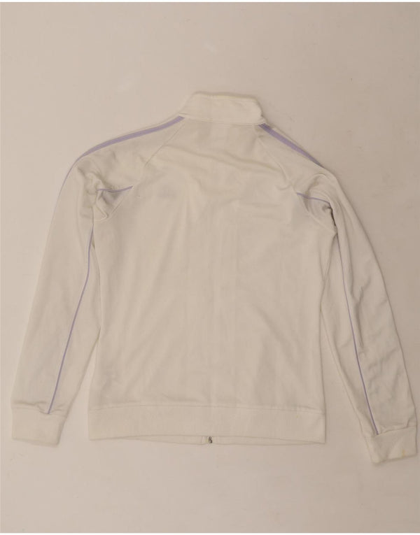 ADIDAS Womens Tracksuit Top Jacket UK 16 Large Off White Polyester