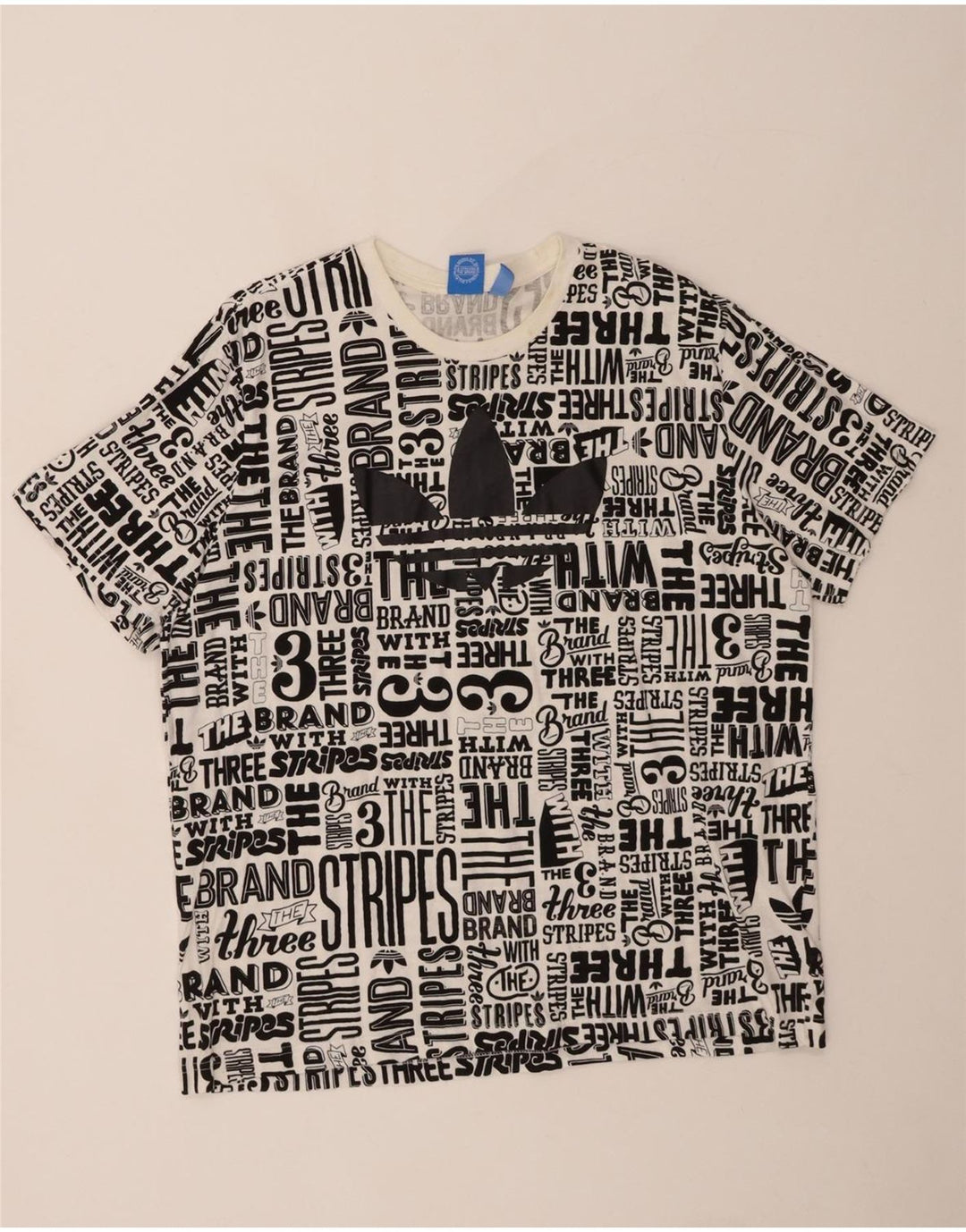 ADIDAS Mens Graphic T-Shirt Top XL White Cotton