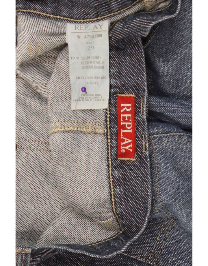 Replay Womens Denim Cargo Skirt W29 Medium Blue Cotton