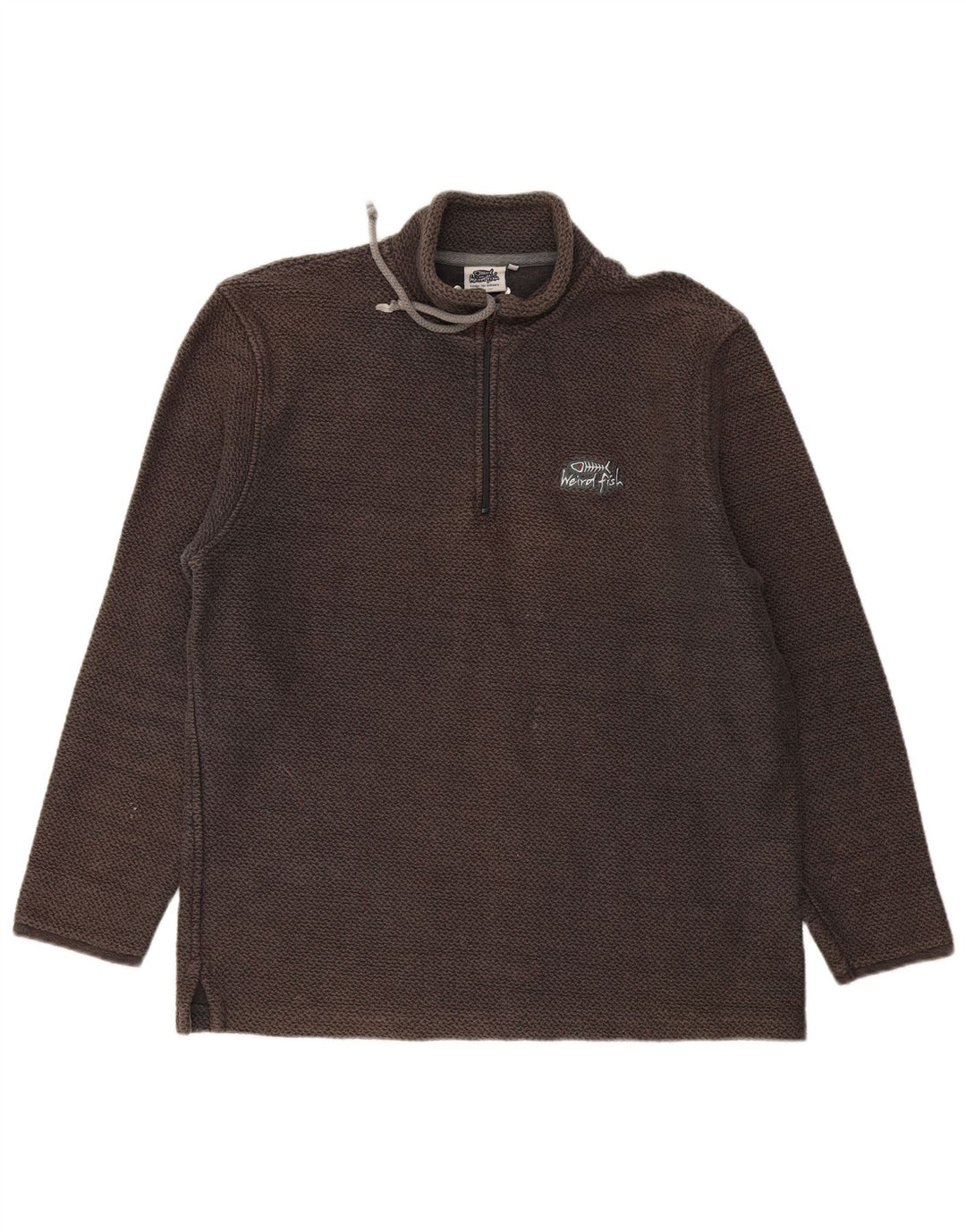 Weird Fish Mens Zip Neck Sweatshirt Jumper XL Grey Cotton