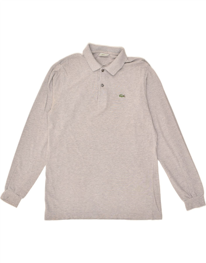 LACOSTE Mens Long Sleeve Polo Shirt Size 4 Medium Grey Cotton | Vintage Lacoste | Thrift | Second-Hand Lacoste | Used Clothing | Messina Hembry 