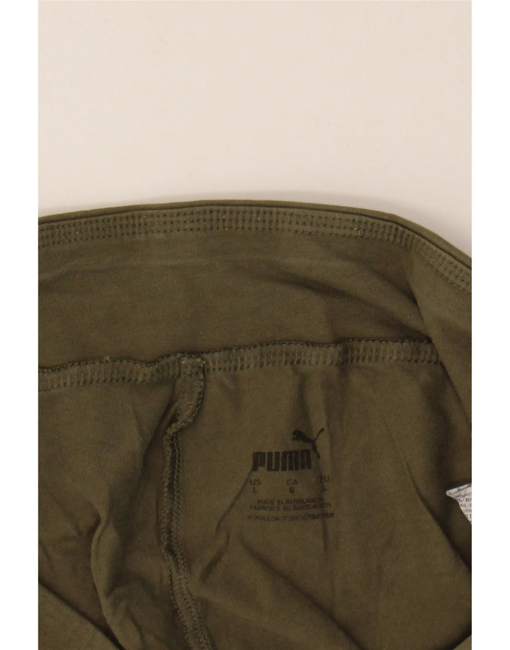 PUMA Womens Graphic Leggings UK 14 Large  Khaki Cotton Vintage Puma and Second-Hand Puma from Messina Hembry 