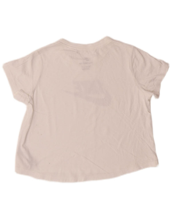 Nike Girls Graphic T-Shirt Top 12-13 Years Large White Cotton