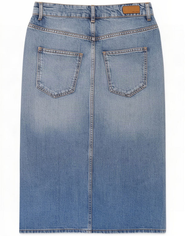 Fat Face Womens Denim Skirt UK 10 Small W28 Blue Cotton