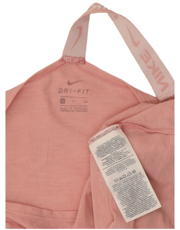 Nike Womens Dri Fit Graphic Vest Top UK 10 Small Pink Polyester
