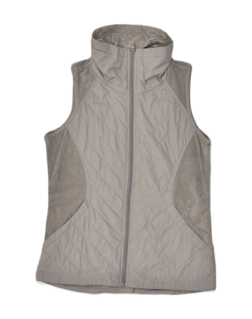 COLUMBIA Womens Quilted Gilet UK 10 Small Grey Polyester | Vintage Columbia | Thrift | Second-Hand Columbia | Used Clothing | Messina Hembry 