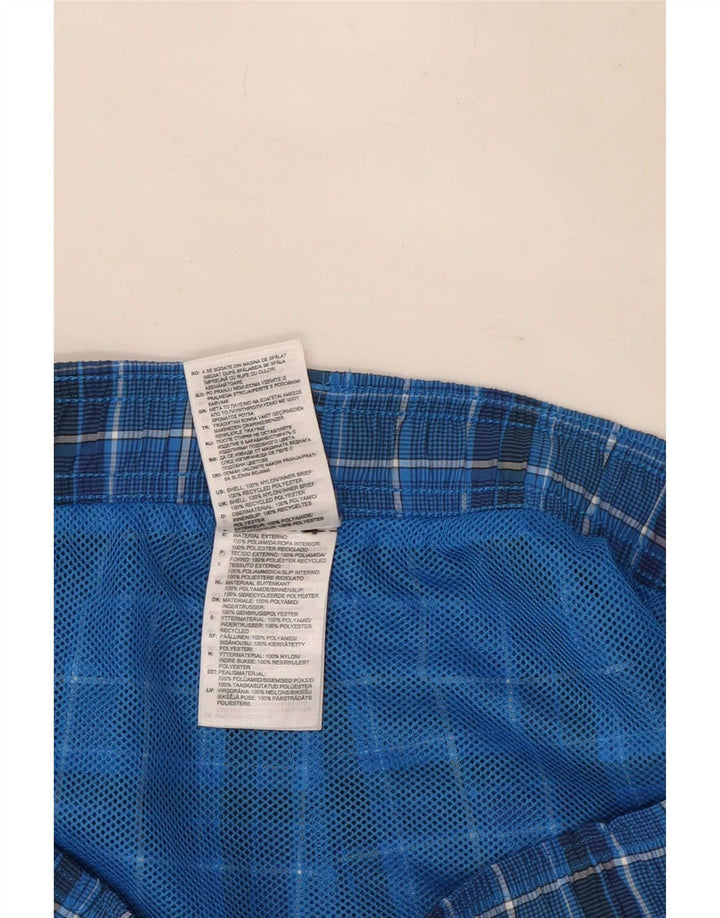 Adidas Mens Swimming Shorts Large Navy Blue Check Polyester