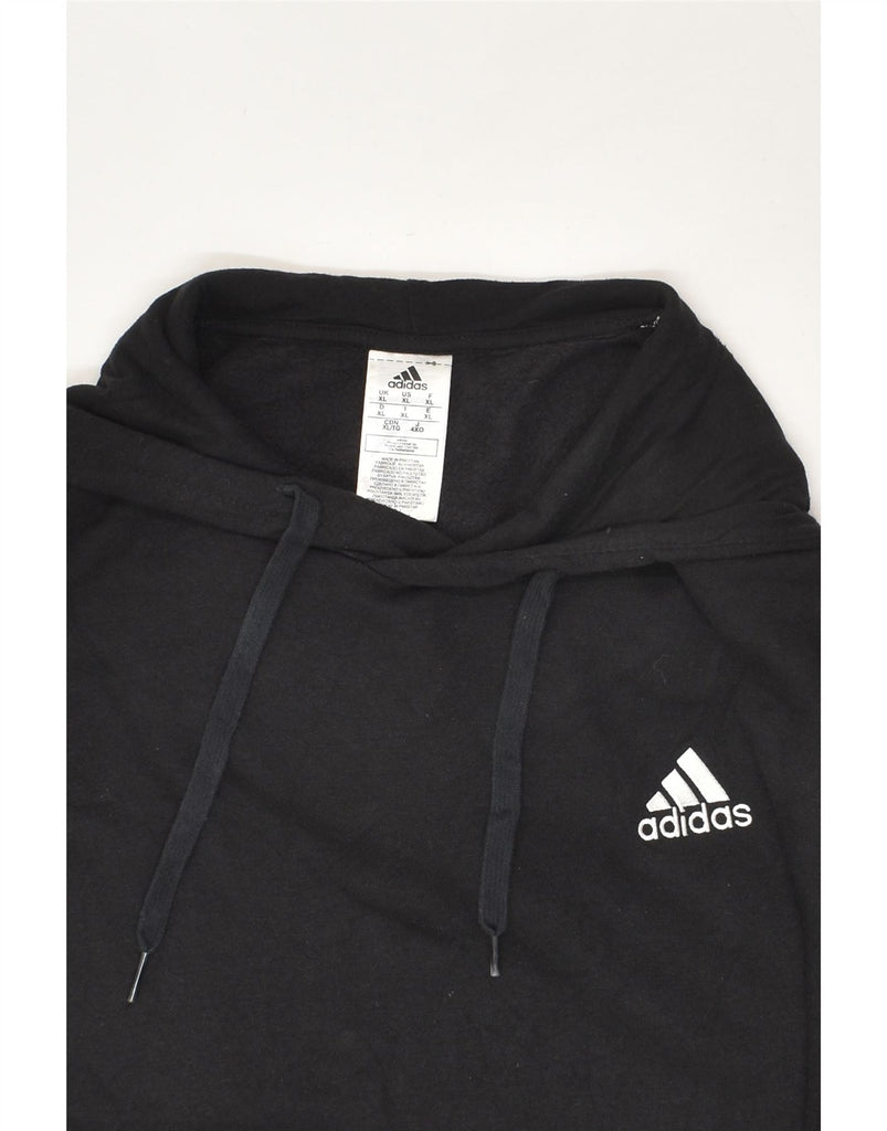 ADIDAS Mens Hoodie Jumper XL Black Cotton | Vintage Adidas | Thrift | Second-Hand Adidas | Used Clothing | Messina Hembry 